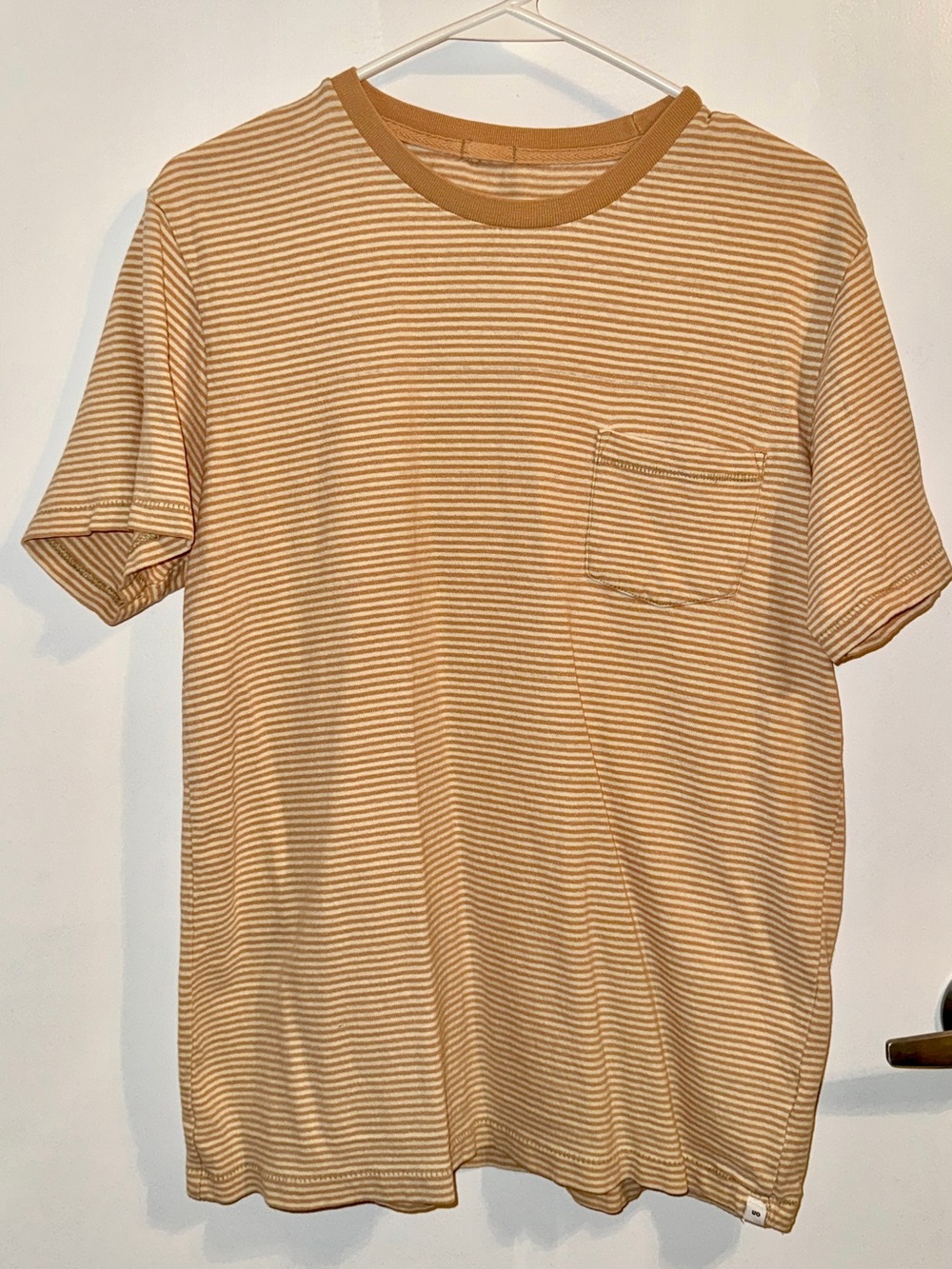 Urban Outfitters Beige & Cream Striped Pocket Tee Mens XS